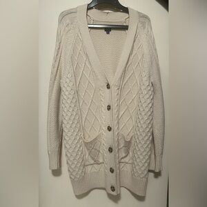 GAP Cream Cable Knit Cardigan Sweater